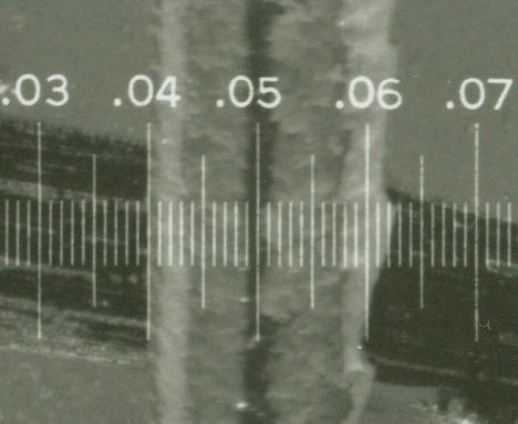 close-up of the view through the English reticle
